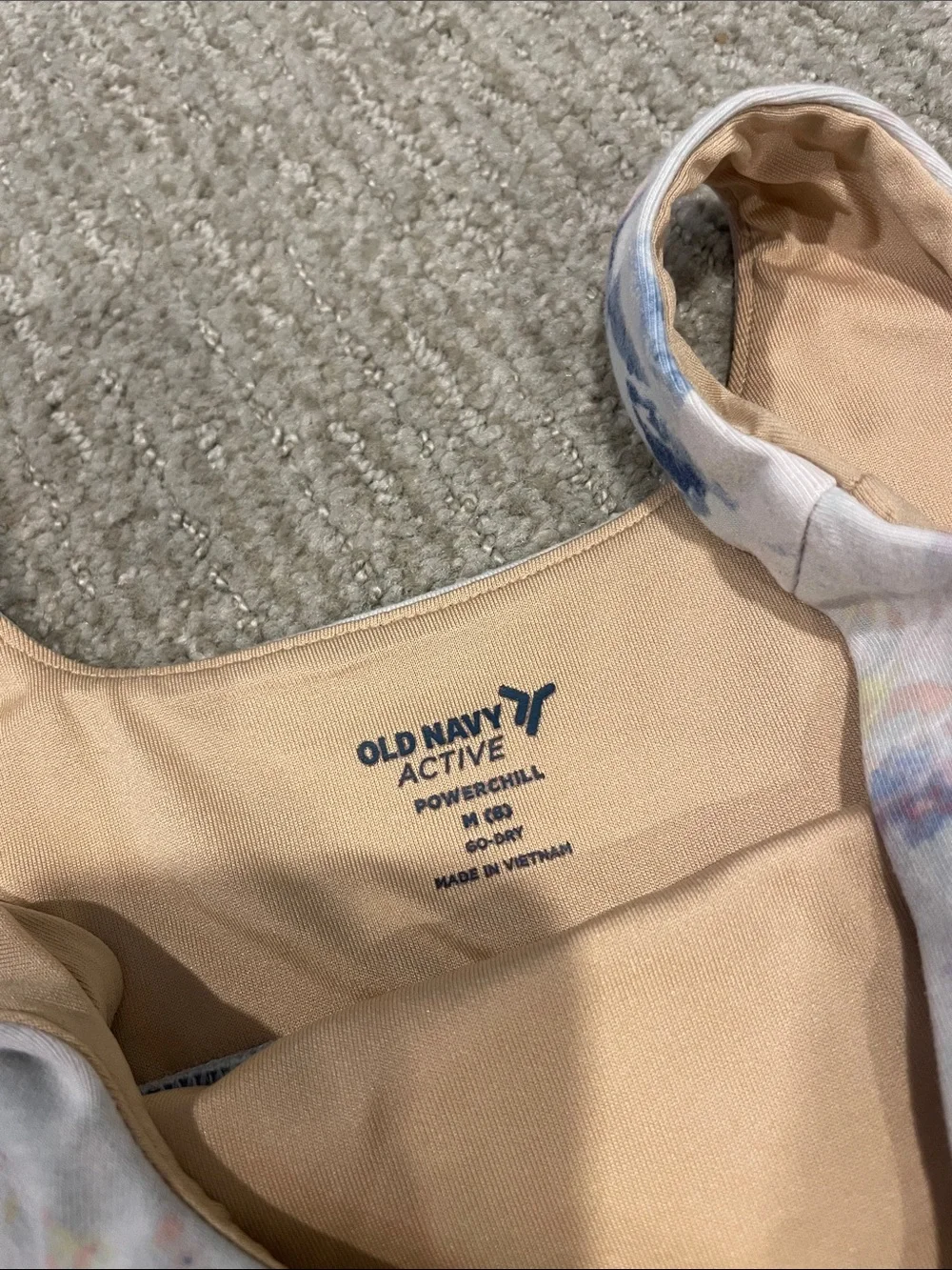 Old Navy Multicolor Pastel Marble-Print Sports Bra